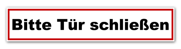 Aufkleber Bitte Tür schließen